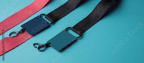 Lanyard mockup displayed on a solid background for branding or event pass design photo