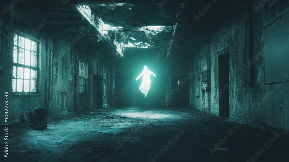 Fototapeta premium Haunted house. Halloween decoration element.