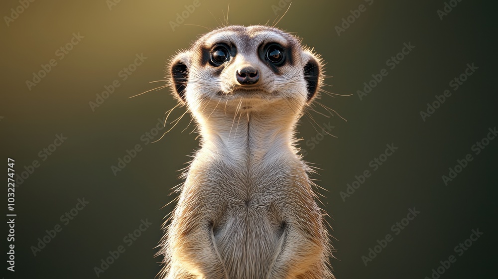 Fototapeta premium Alert Meerkat with a Surprised Expression