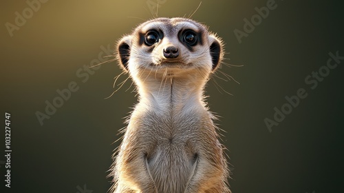 Alert Meerkat with a Surprised Expression