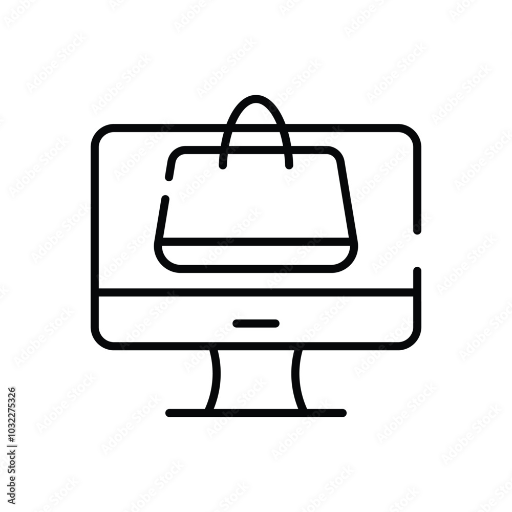 Virtual Shopping Bag vector icon Virtual Shopping Bag vector icon