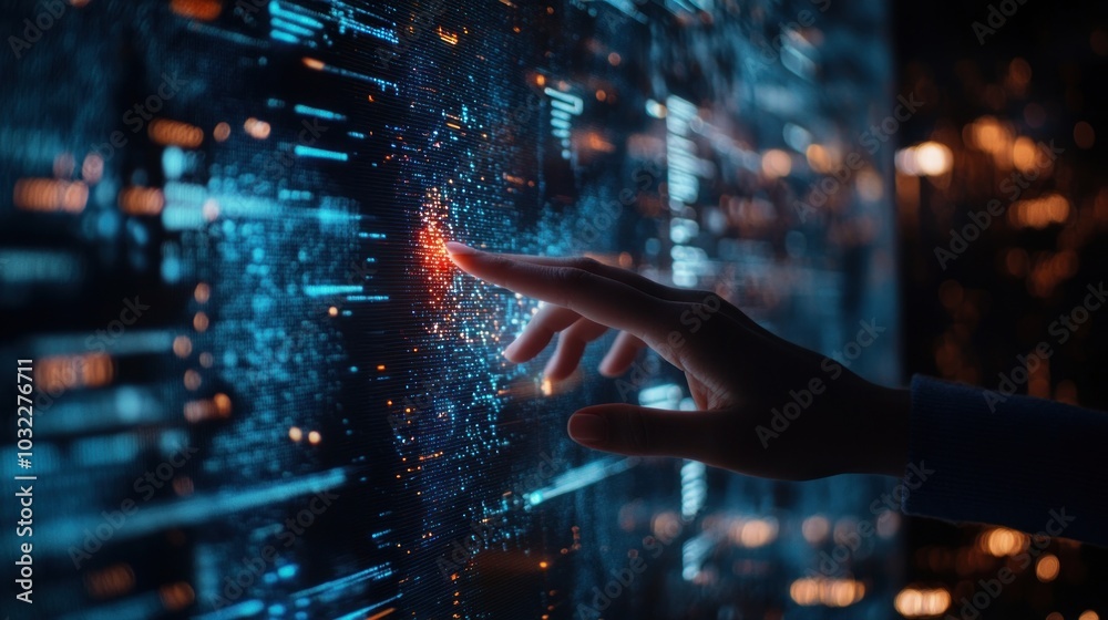 Hand Interacting with Digital Data Hand Interacting with Digital Data
