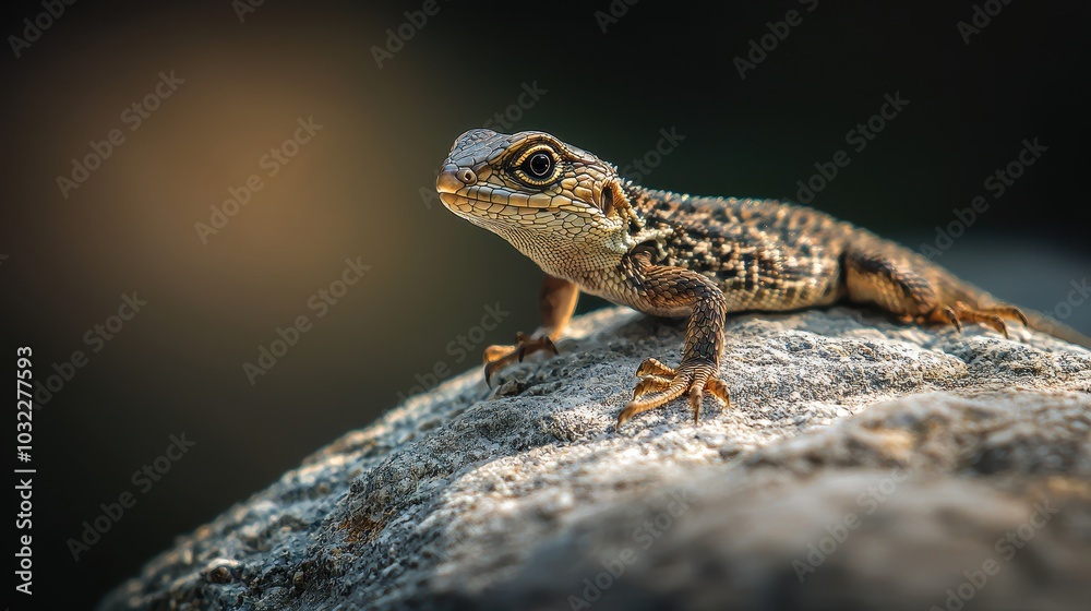 Close-Up of a Tiny Lizard on a Rock Close-Up of a Tiny Lizard on a Rock