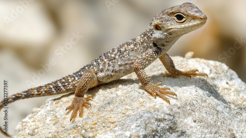 Tiny Lizard Close-Up on Rock Surface