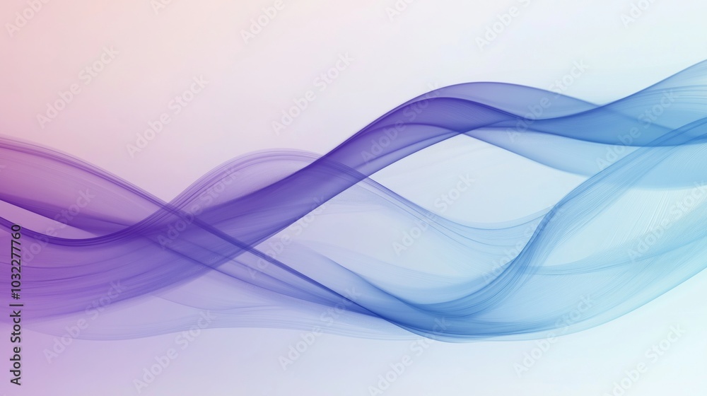 Abstract waves background, soft flowing lines with smooth blue and purple gradient, gentle curves creating depth, minimalistic and modern design, ample copy space for text or branding Abstract waves background, soft flowing lines with smooth blue and purple gradient, gentle curves creating depth, minimalistic and modern design, ample copy space for text or branding