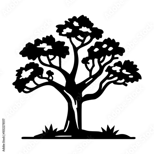 Elegant Silhouette of a Tree in Artistic Style