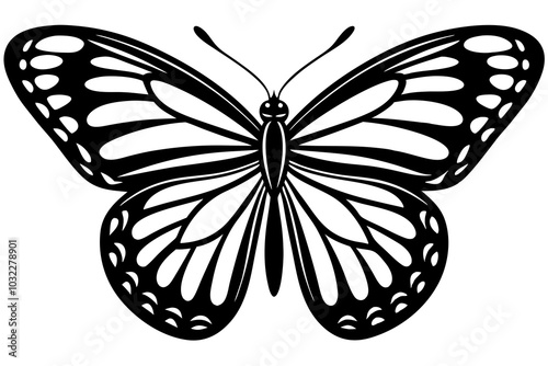 monarch butterfly silhouette vector icon