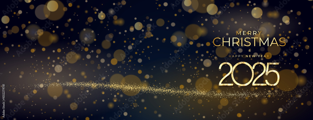 Obraz premium Happy New Year 2025, Merry Christmas