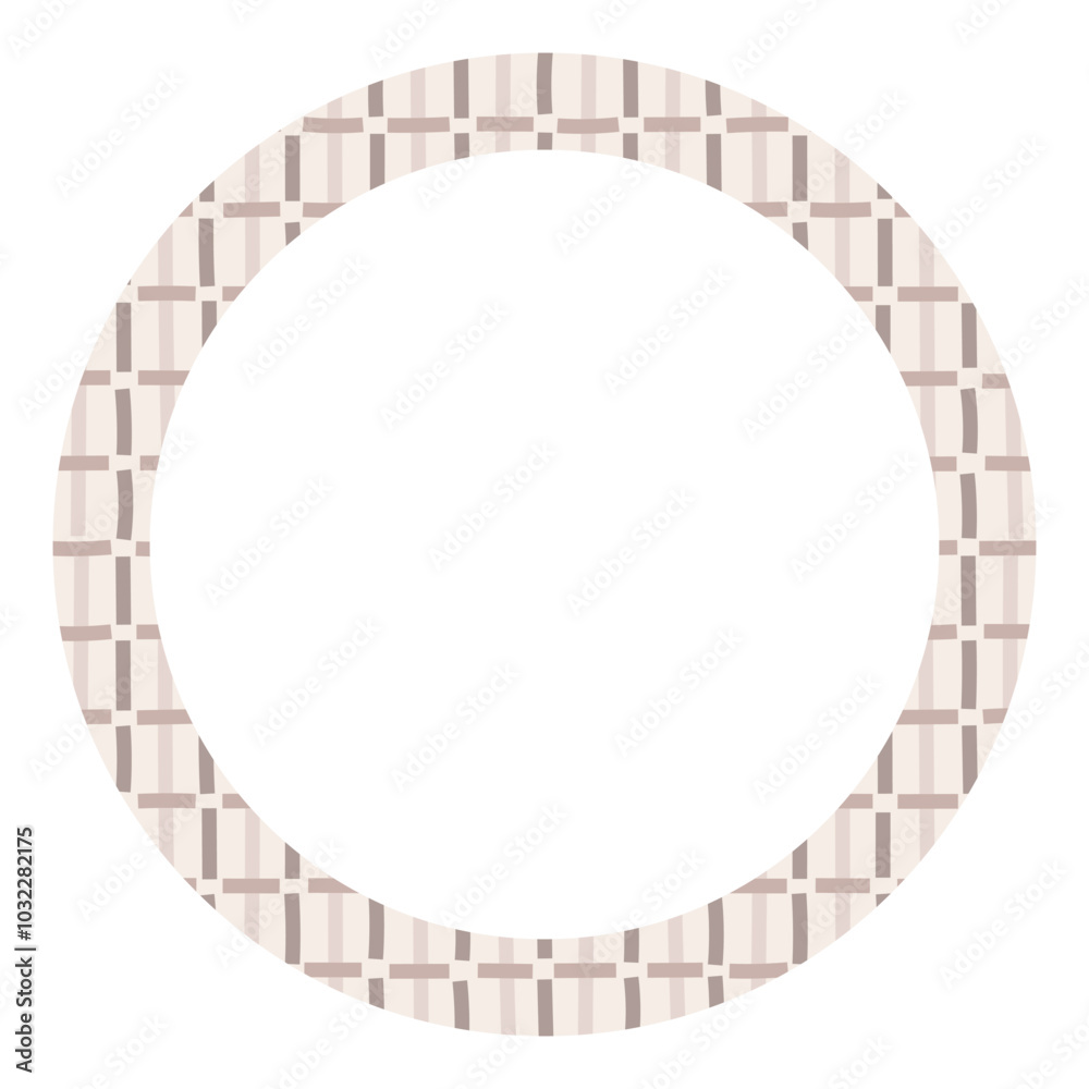 Fototapeta premium Round frame with with freehand doodles. Background for trendy design with basic shapes.