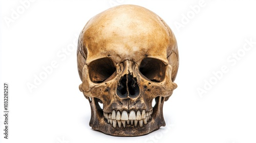 Closeup view of skull. The decoration element for Halloween.