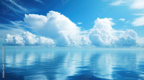 Clouds Reflecting in Calm Ocean