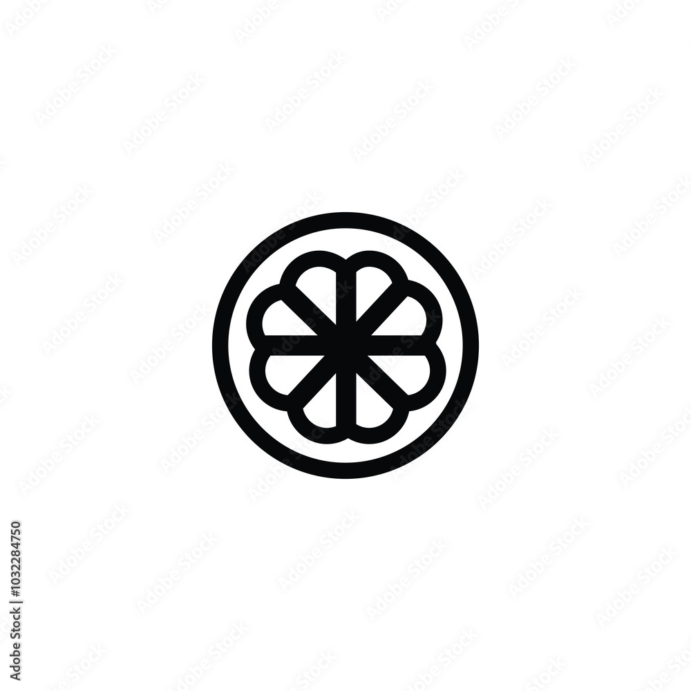 Mangosteen Fruit Icon Line Design Mangosteen Fruit Icon Line Design