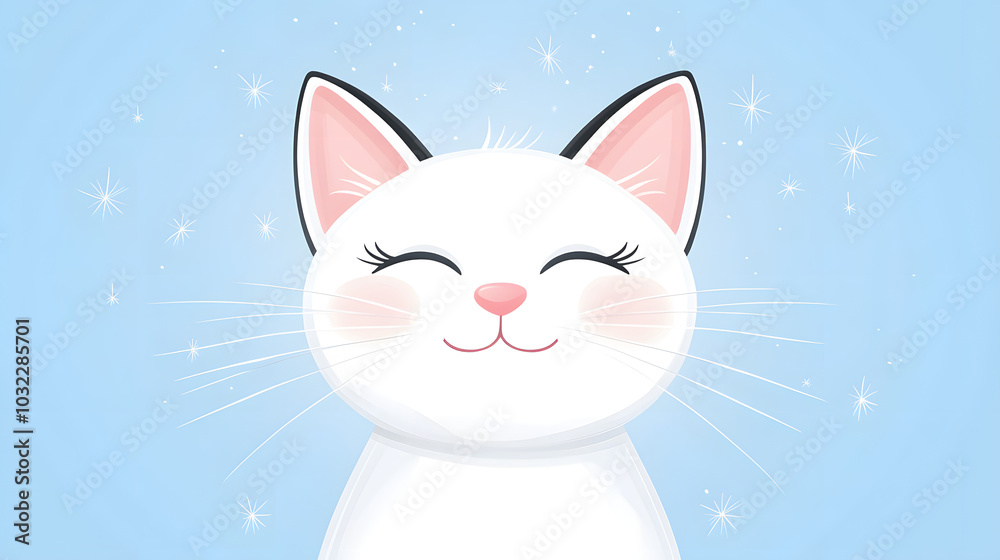 Stylish Minimalistic Cute Cat Flat Illustration Avatar for Modern Visuals Stylish Minimalistic Cute Cat Flat Illustration Avatar for Modern Visuals