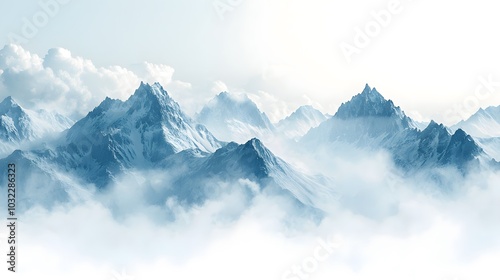 Serene Mountain Peaks Above the Clouds