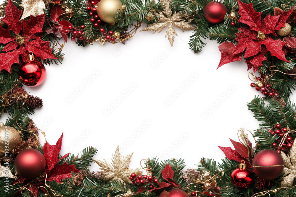 Christmas-themed frame with blank space. Ai Christmas-themed frame with blank space. Ai