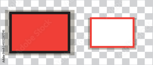 Old photo. Retro image frames. Empty snapshot frame template. Vector illustration isolated