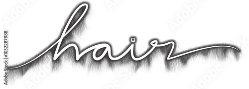 Word design with hair effect