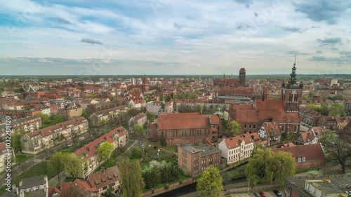 Wallpaper Mural Gdansk Poland time lapse high angle view city skyline at old town Torontodigital.ca