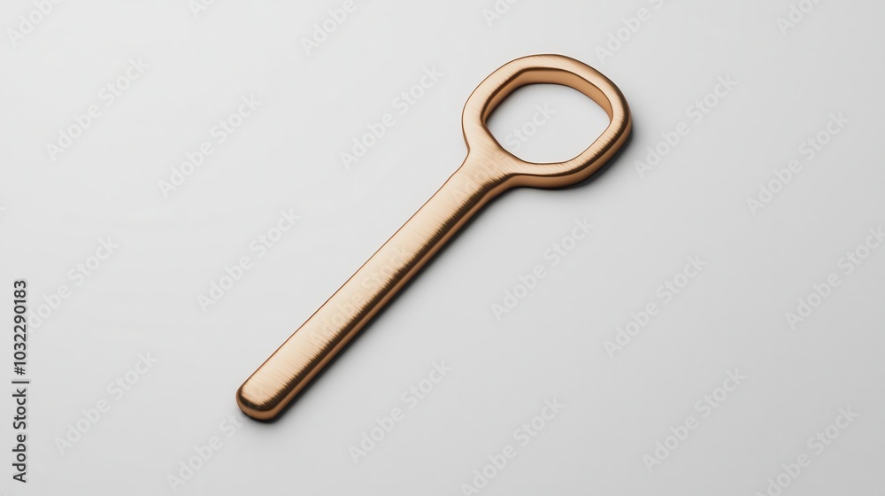 A bottle opener illustration, kitchen gadget, 3D render, metallic finish, isolated on white background A bottle opener illustration, kitchen gadget, 3D render, metallic finish, isolated on white background