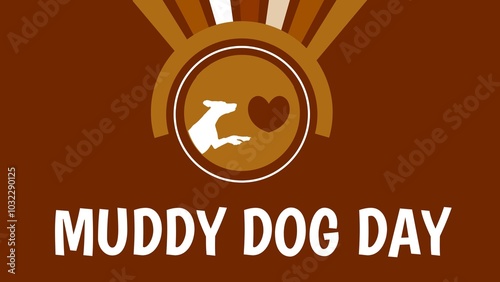 Muddy dog day web banner design illustration 