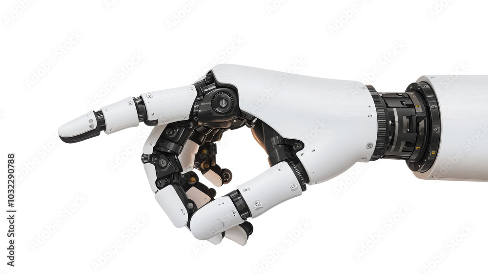 Futuristic robotic hand reaching out, symbolizing technology and innovation in robotics and artificial intelligence on transparent background. Futuristic robotic hand reaching out, symbolizing technology and innovation in robotics and artificial intelligence on transparent background.