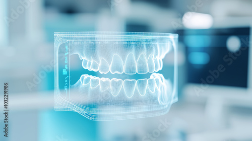 3D holographic dental model in modern clinic setting