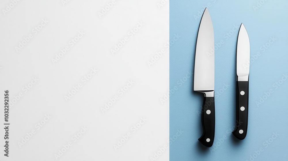 A stainless steel knife illustration, kitchen utensil, minimalist line art, monochrome, isolated on white background A stainless steel knife illustration, kitchen utensil, minimalist line art, monochrome, isolated on white background