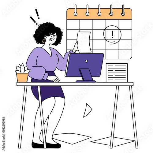 Businesswoman. Flat Vector Illustration