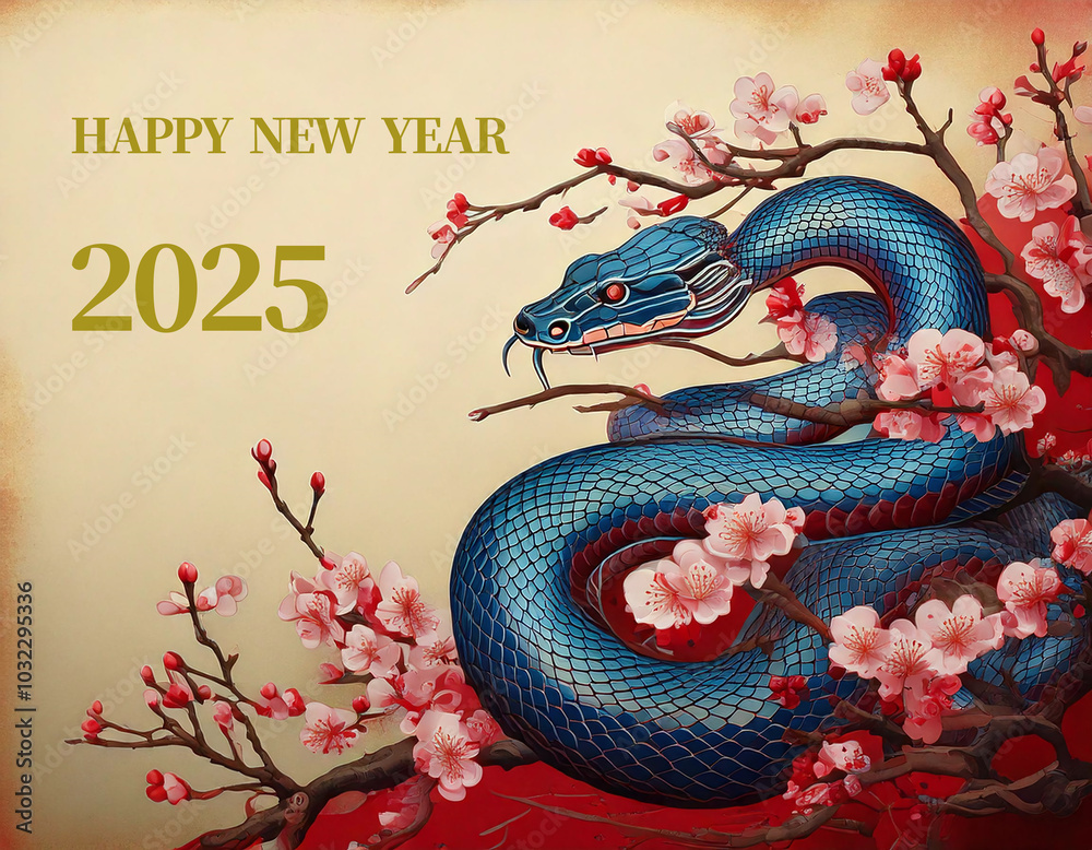 Obraz premium 2025 새해 연하장