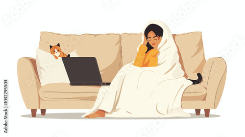 Introverted People Day Cartoon Hand Drawn Style Flat Vector Illustration