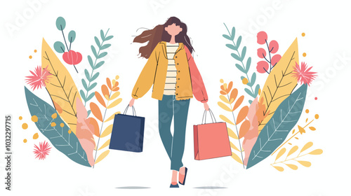 Great Shopping Sale Flat Vector Illustration