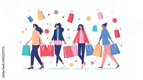 Great Shopping Sale Mixed Media Flat Style