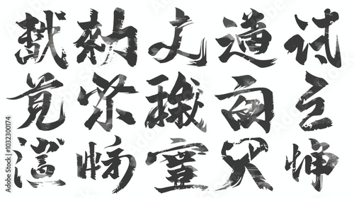 Japanese Characters Hieroglyphs for Karate Martial Arts