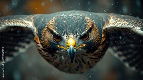 Fierce Hawk Diving Towards Prey - Wildlife Photography