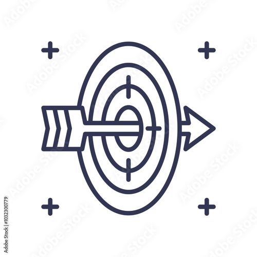 Arrow hitting bullseye symbolizes precision and focus.