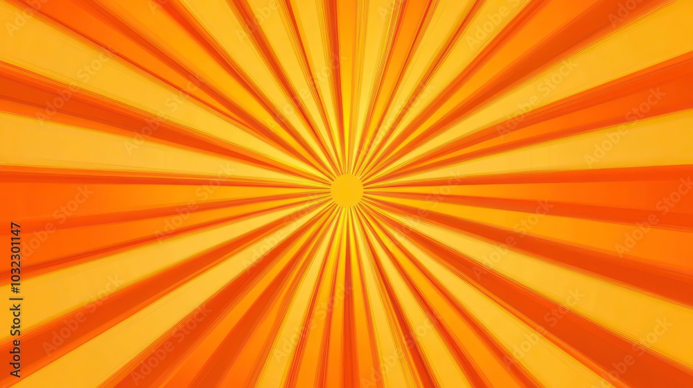 Obraz premium Abstract background with orange and yellow stripes radiating out from the center.
