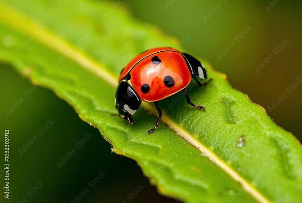 _ . Ladybug on a Leaf Small and detailed. _ . Ladybug on a Leaf Small and detailed.