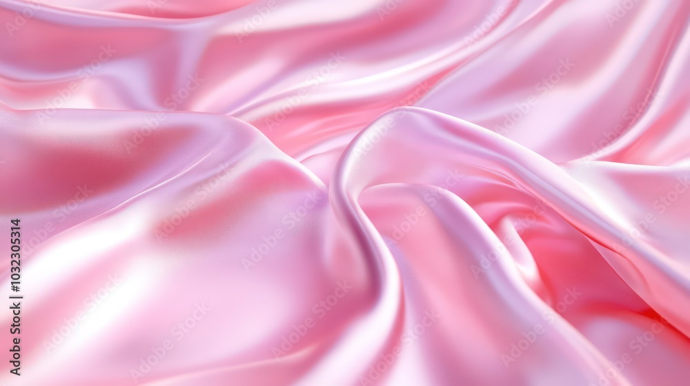 A smooth, pink satin fabric with soft, flowing folds. A smooth, pink satin fabric with soft, flowing folds.