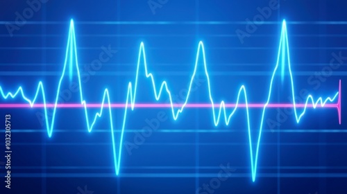 Heartbeat electrocardiogram background stock illustration , free space, realistic photography