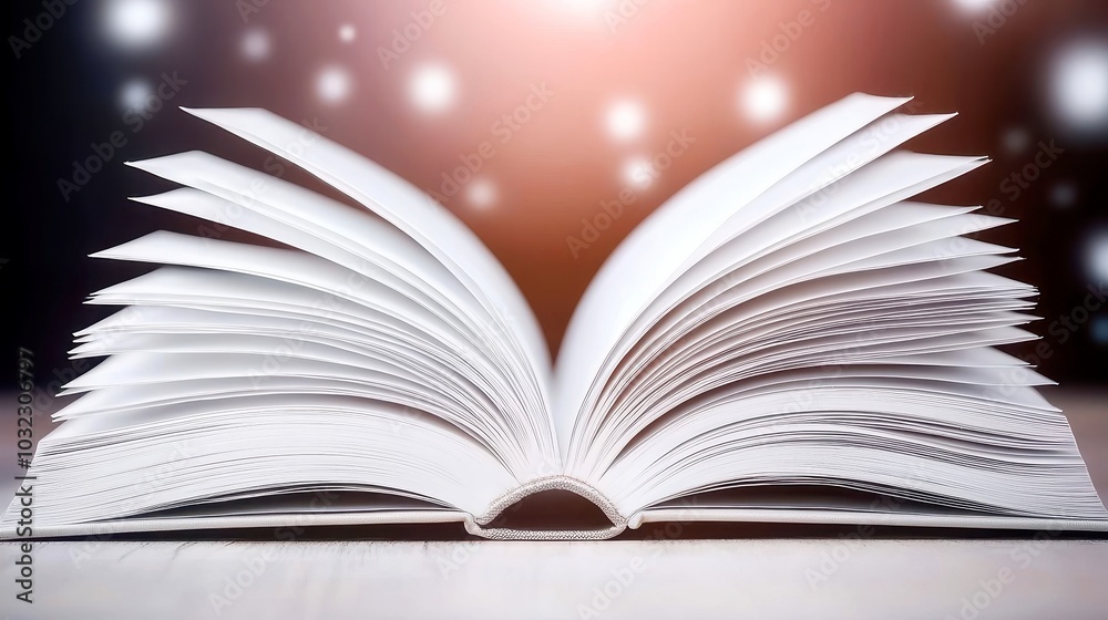Open science book with detailed illustrations High quality images , free space, realistic photography