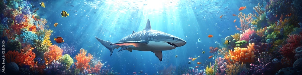 Fototapeta premium shark in the aquarium