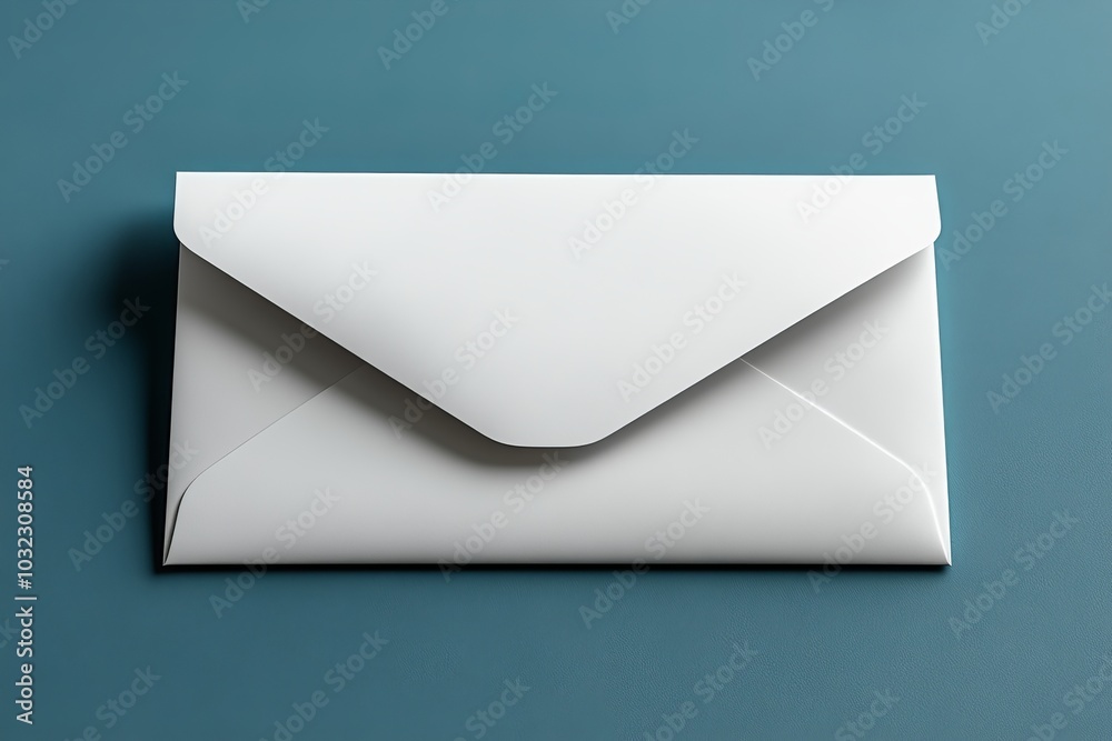 An envelope with a blank card over a grey background An envelope with a blank card over a grey background