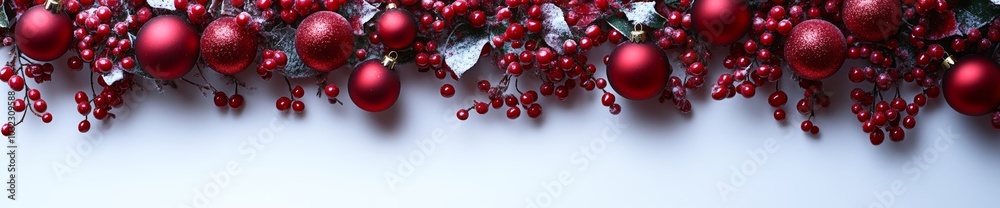 Red ribbon, sparkles, confetti and decorations on white background. Christmas and Happy New Year holiday. Top view flat lay. Red ribbon, sparkles, confetti and decorations on white background. Christmas and Happy New Year holiday. Top view flat lay.