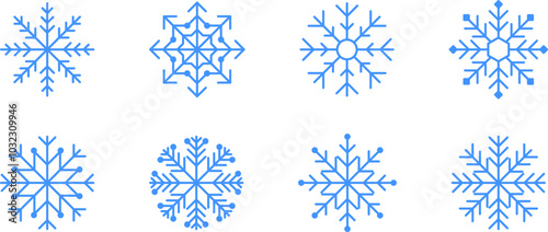 Snowflake icon. Snowflake shape. Christmas Vector image
