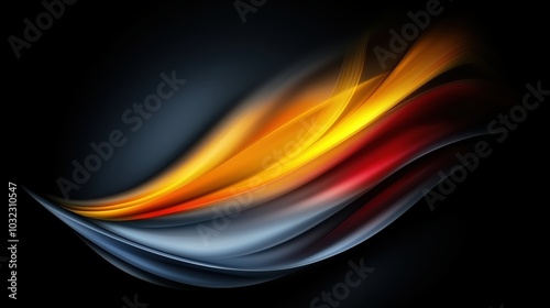 Colorful, wavy line that is orange, red, and blue. The colors are bright and bold, creating a sense of energy and movement. The line appears to be flowing and dynamic, suggesting a sense of freedom