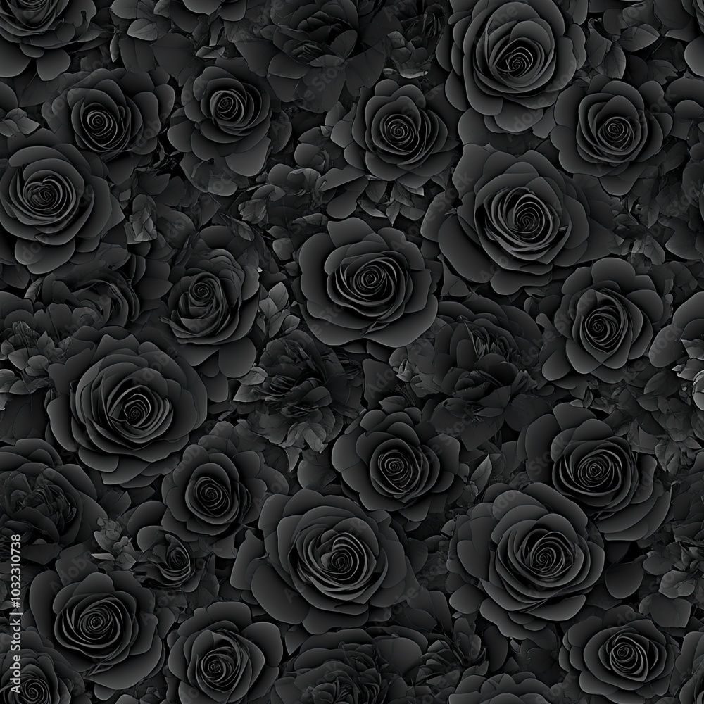 Elegant black rose floral pattern background Elegant black rose floral pattern background