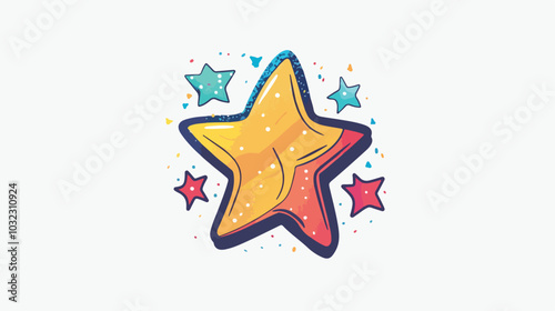Kids Zone Star Badge Vector Illustration