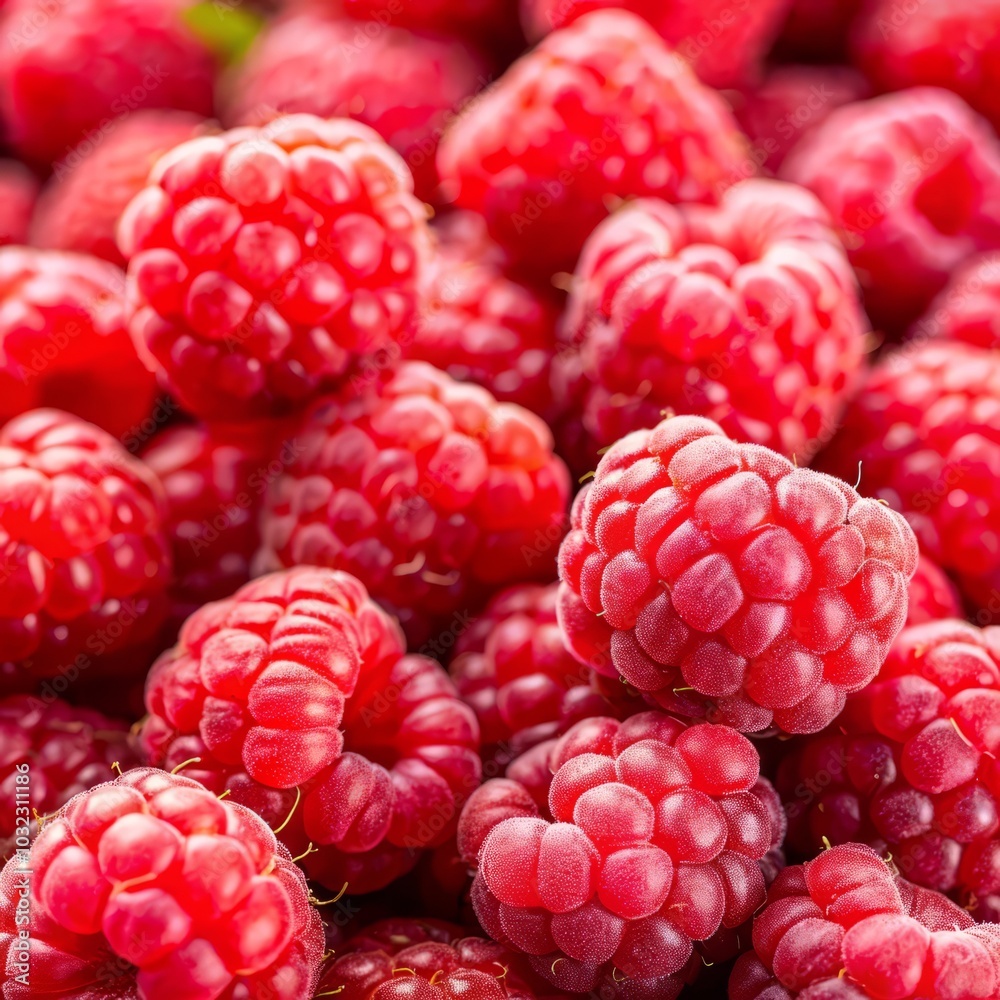 Red raspberry close-up background