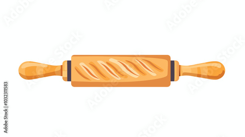 Professional Kitchen Cooking Utensil Baking Rolling Pin Icon Vector