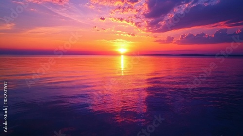 a beautiful view with a sky with shades of orange, red, purple and sometimes golden